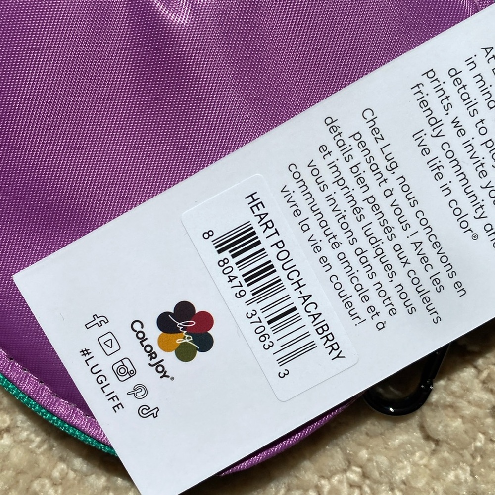 Lug Acai Berry Heart-shaped Quilted Coin Pouch - Picture 3 of 4